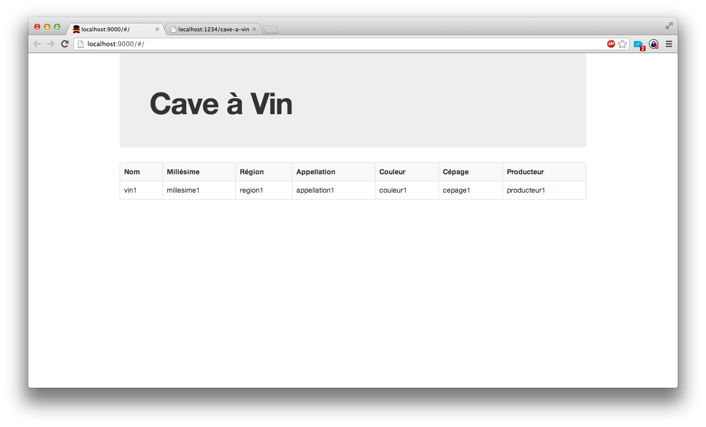 Web app cave-a-vin avec stub