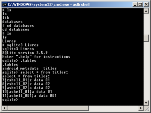 shell adb android sqlite